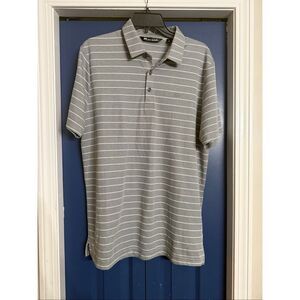 Travis Mathew Grey striped Golf Polo Size M